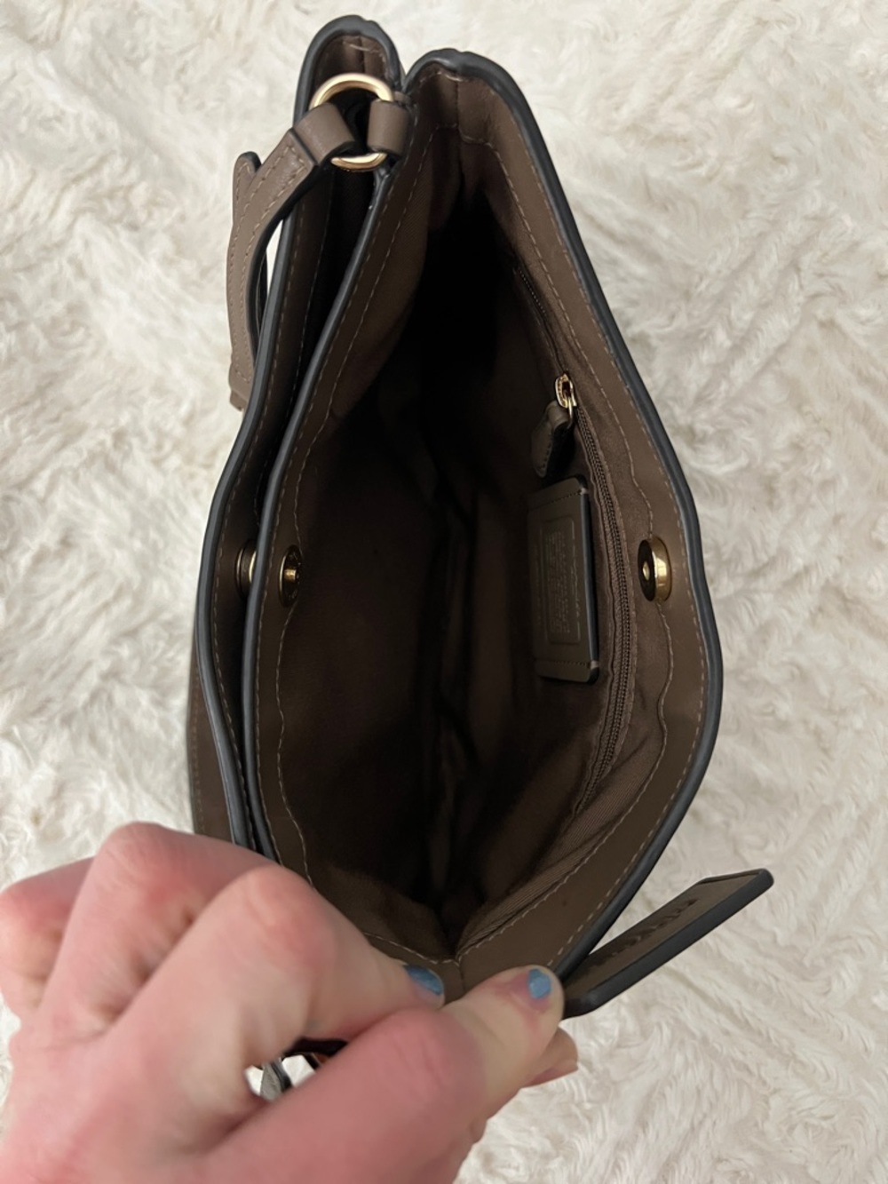 Coach Penelope Chocolate Brown Leather Shoulder Bag - Picture 7 of 8